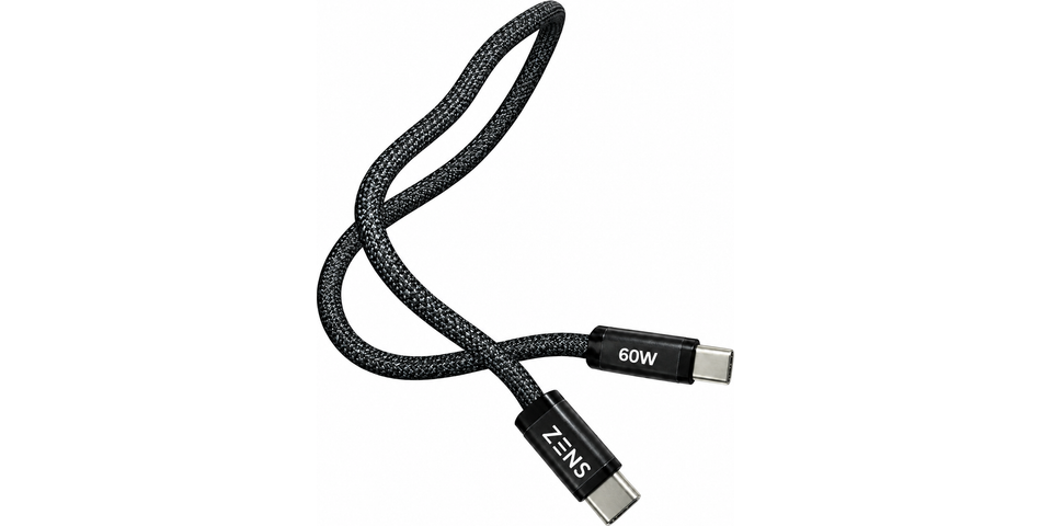 ZENSロゴ入りの黒い編組USB-C — USB-Cケーブル
